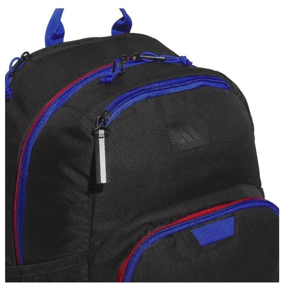 NEW adidas Midway Backpack Black Royal Blue Red Trim School Work Everyday